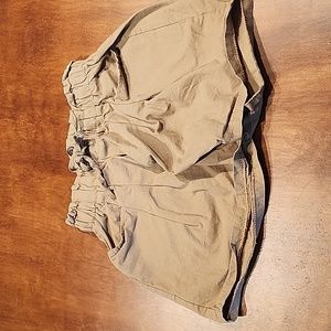 Khaki drawstring shorts